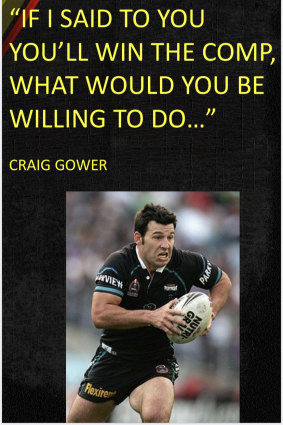 The Craig Gower poster that has been stuck up on the wall of the club's academy as motivation since the former captain addressed the team in November.