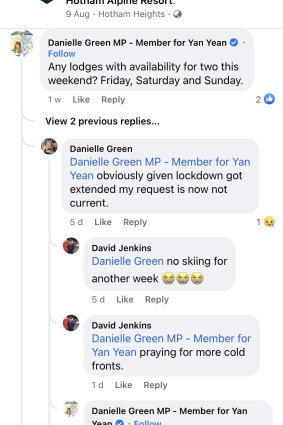 A facebook post by Labor MP Danielle Green