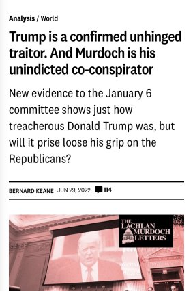 A June 29 article, republished on August 15, is at the centre of Lachlan Murdoch’s Federal Court defamation suit against Crikey.