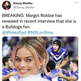 The fake Danny Weidler tweet.
