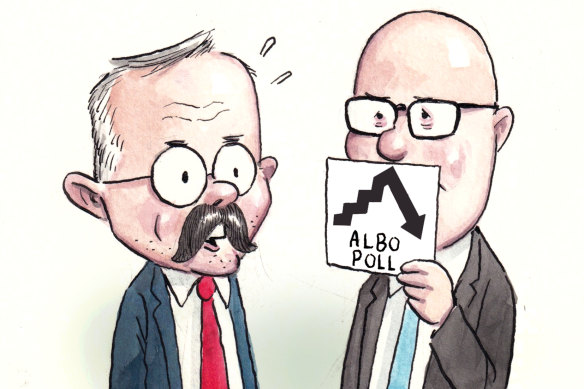 Anthony Albanese and Peter Dutton compare Movember efforts