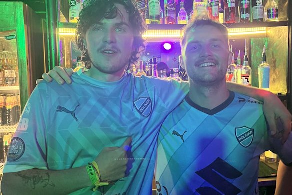 At least there was a bar: Nick Dalziel, right, locked down in Bolivia during the country’s census.