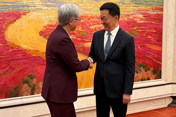 Foreign Minister Penny Wong in Beijing, meeting with Chinese Vice Premier Han Zheng.