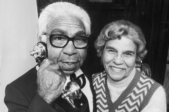 Sir Douglas Nicholls, pictured with wife Lady Nicholls in 1976, was governor of South Australia. 
