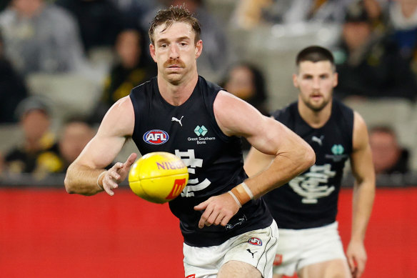 Sam Durdin strained a medial ligament in Carlton’s loss to Richmond.