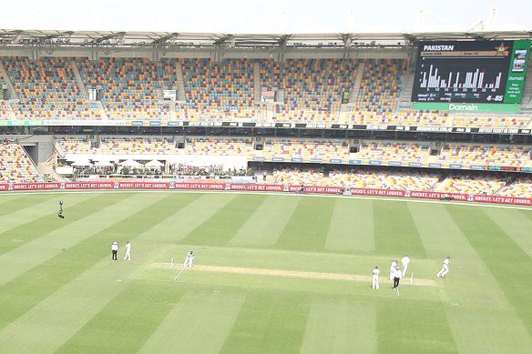 There were plenty of empty seats on the first day of the Test summer at the Gabba.