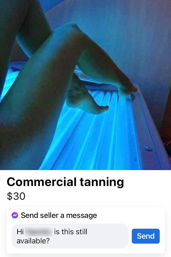 A screenshot of one of the many illegal solariums being advertised.