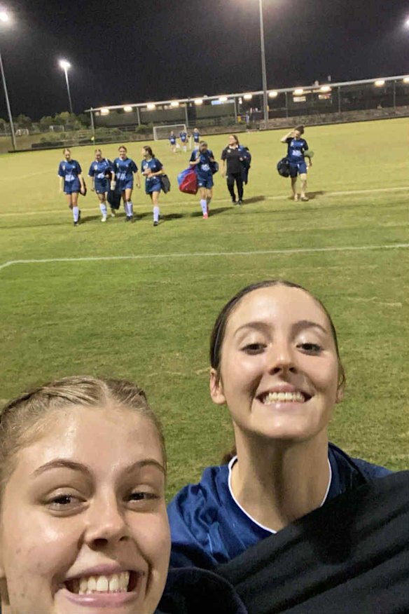Finley Bone, right, has been remembered as a much loved member of her local football club.