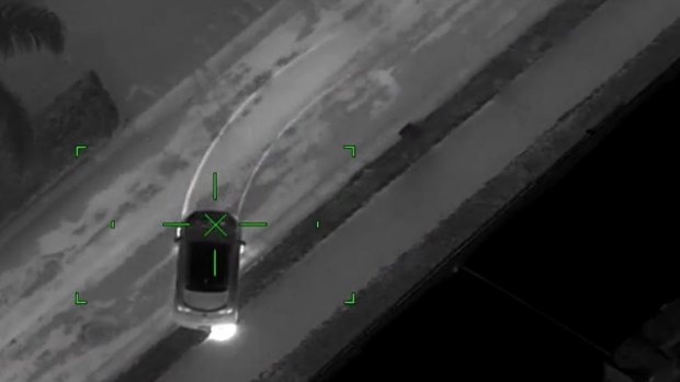 PolAir tracks an alleged offender at night.