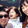 Matthew Si, with daughter Arya and wife Melinda Tan. 