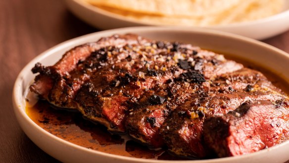 Get steak with xnipec and cascabel salsa, and a bottle of South Australian pinot noir for just $28 at Nu’u by Nativo.