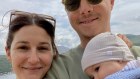 Charlotte and Sam, pictured with baby Zadie, have been struggling to return to Australia since the pandemic began.