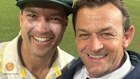 Adam Gilchrist (right) with Australian Test wicketkeeper Alex Carey (left) at Adelaide Oval on December 21 after the Australian team secured the Ashes with a third victory of the summer. 