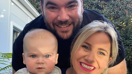 Harriett Stanley, her partner Dean Curnow and Alfie Curnow have not been able to see their family in NZ for years. 