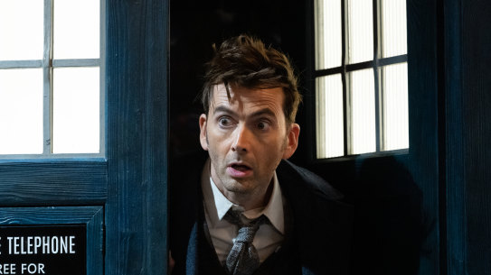 Back in the Tardis: David Tennant as The Doctor.