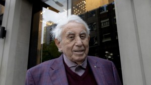 Harry Triguboff in front of his first Melbourtne hotel, which opened its doors on Wednesday night