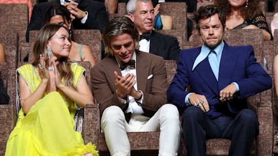 Olivia Wilde, Chris Pine, Harry Styles and Gemma Chan attend the 79th Venice International Film Festival.