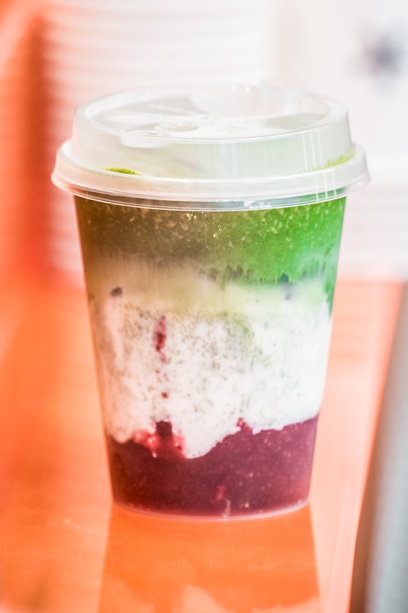 Matcha and iced coffees.