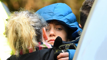 William Callaghan with his mother shortly after being found.