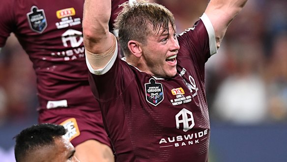 Harry Grant scored the winning try in last year’s Origin series.
