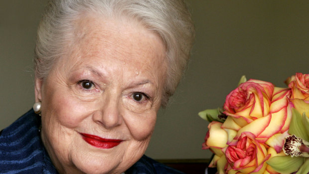 Olivia de Havilland, who played the doomed Southern belle Melanie in Gone With the Wind, pictured in 2004.