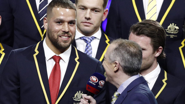 All smiles: All-Australian skipper Lance Franklin.