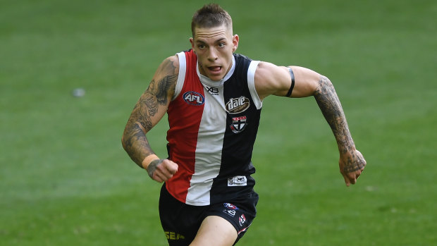 Reasons to be cheerful: Matthew Parker had quickly evolved from a bit-part player to a renaissance man at St Kilda this year.