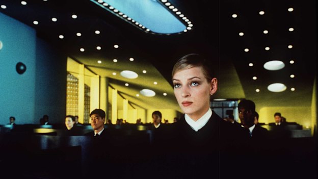 The 1997 film Gattaca imagines a future class divide between the enhanced (as played by Uma Thurman) and the unenhanced.