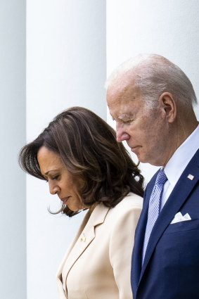 Kamala Harris and Joe Biden at the White House last year.