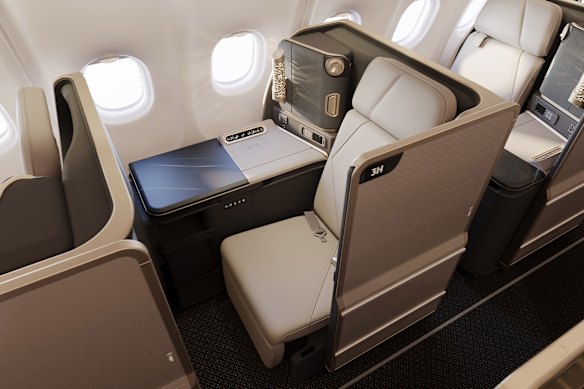 Etihad’s A330neo business class seat.