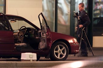 The scene of the fatal shooting of Victor Peirce in Port Melbourne.