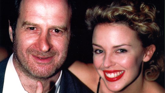Mushroom founder Michael Gudinski with Kylie Minogue in 1994. 