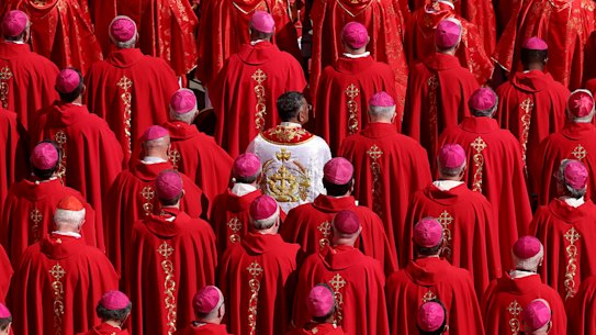 Cardinals at the funeral.