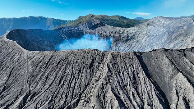 The stairway to the cauldron... Mount Bromo in East Java.