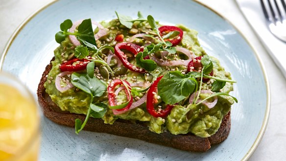 Avocado toast at Two Hands in New York. 