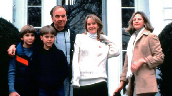 Rupert Murdoch and then wife Anna Murdoch with their children Lachlan, James and Elisabeth in New York City in 1989.
