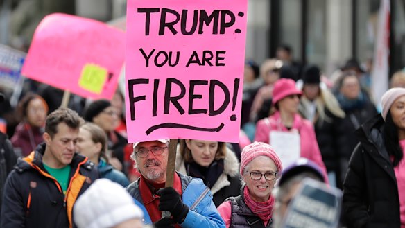 A participant in the Seattle Women's March on Saturday. Cities big and small across the Pacific North-West held versions of themarch over the weekend, mirroring a national march in Washington.