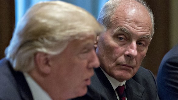 White House chief of staff John Kelly, right, called Donald Trump an "idiot", the new book claims.