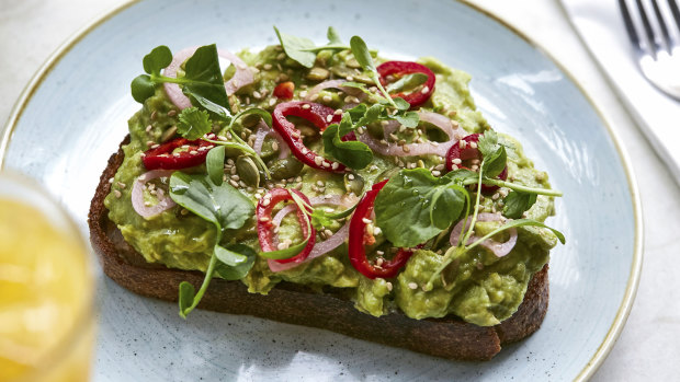 Avocado toast at Two Hands in New York. 