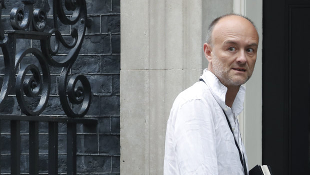 Boris Johnson's special adviser and former Leave campaigner Dominic Cummings arrives at 10 Downing St.