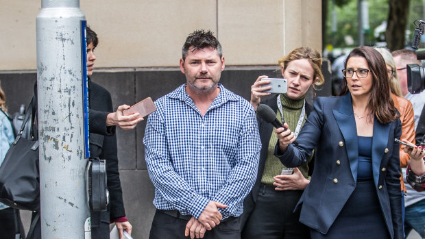 Stephen Williams ,Karen Ristevski's brother, outside the Melbourne Supreme Court. 