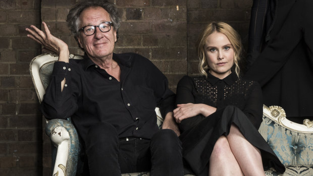 Geoffrey Rush and Eryn Jean Norvill, photographed at the Sydney Theatre Company ahead of the King Lear production. 