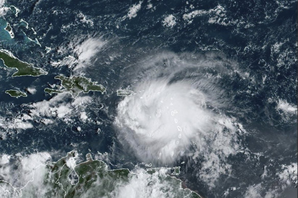 Tropical Storm Fiona in the Caribbean on Saturday.