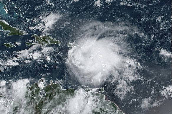 Tropical Storm Fiona in the Caribbean on Saturday.