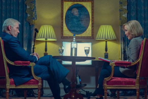 The room at Buckingham Palace in which the interview took place is also recreated in minute detail.