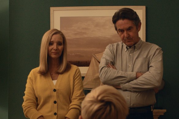 Lisa Kudrow and Adrian Lukis in the black comedy series Feel Good.