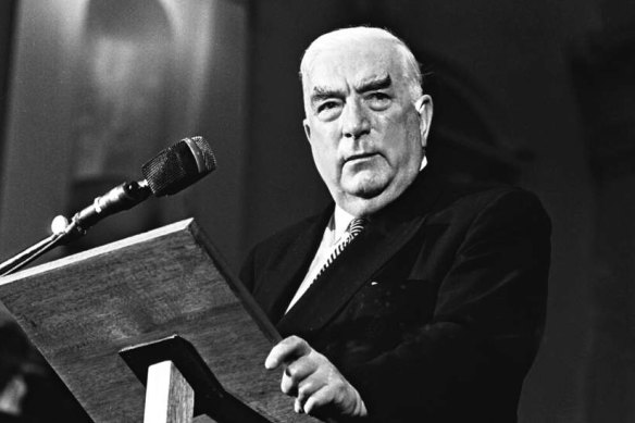 Then prime minister Robert Menzies in 1965.