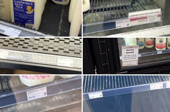 Labelling for unpasteurised milk in Market Organics stores.