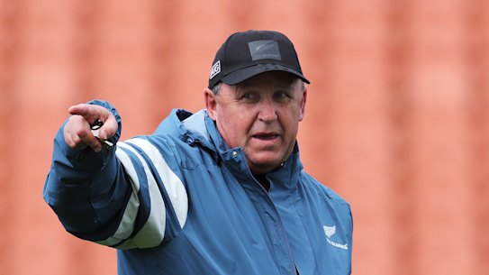 All Blacks coach Ian Foster looks on during an All Blacks training session. 