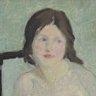 Girl sitting on a bed by Edith Collier